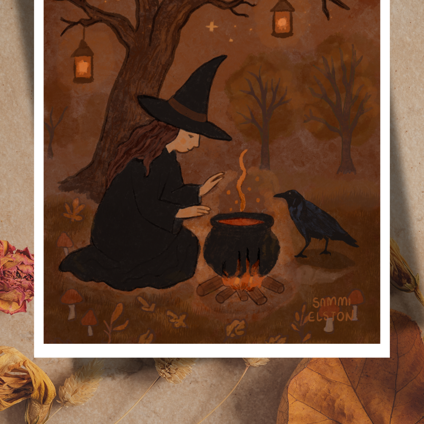 The Ritual Beneath the Old Oak Art Print
