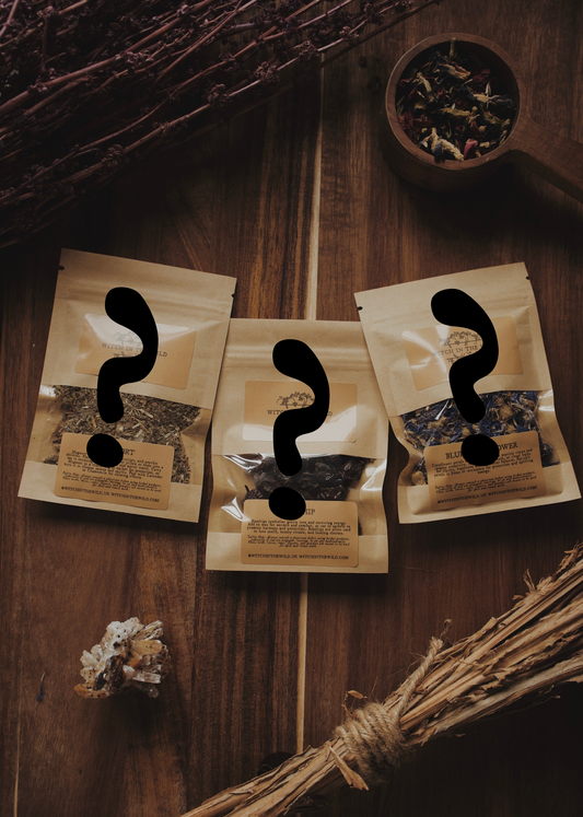 Mystery Witch's Herb Bag - Intuitively Chosen Herbal Magic (3 Herbs)