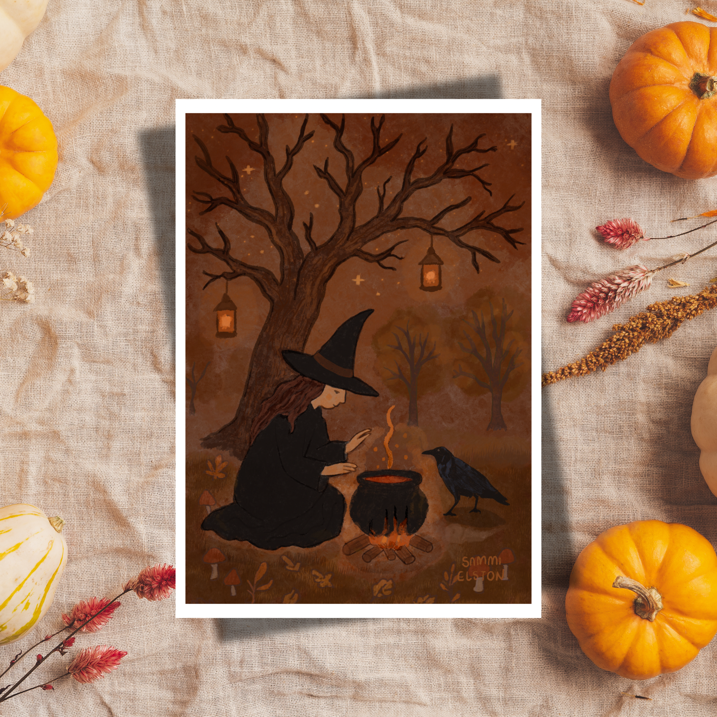 The Ritual Beneath the Old Oak Art Print