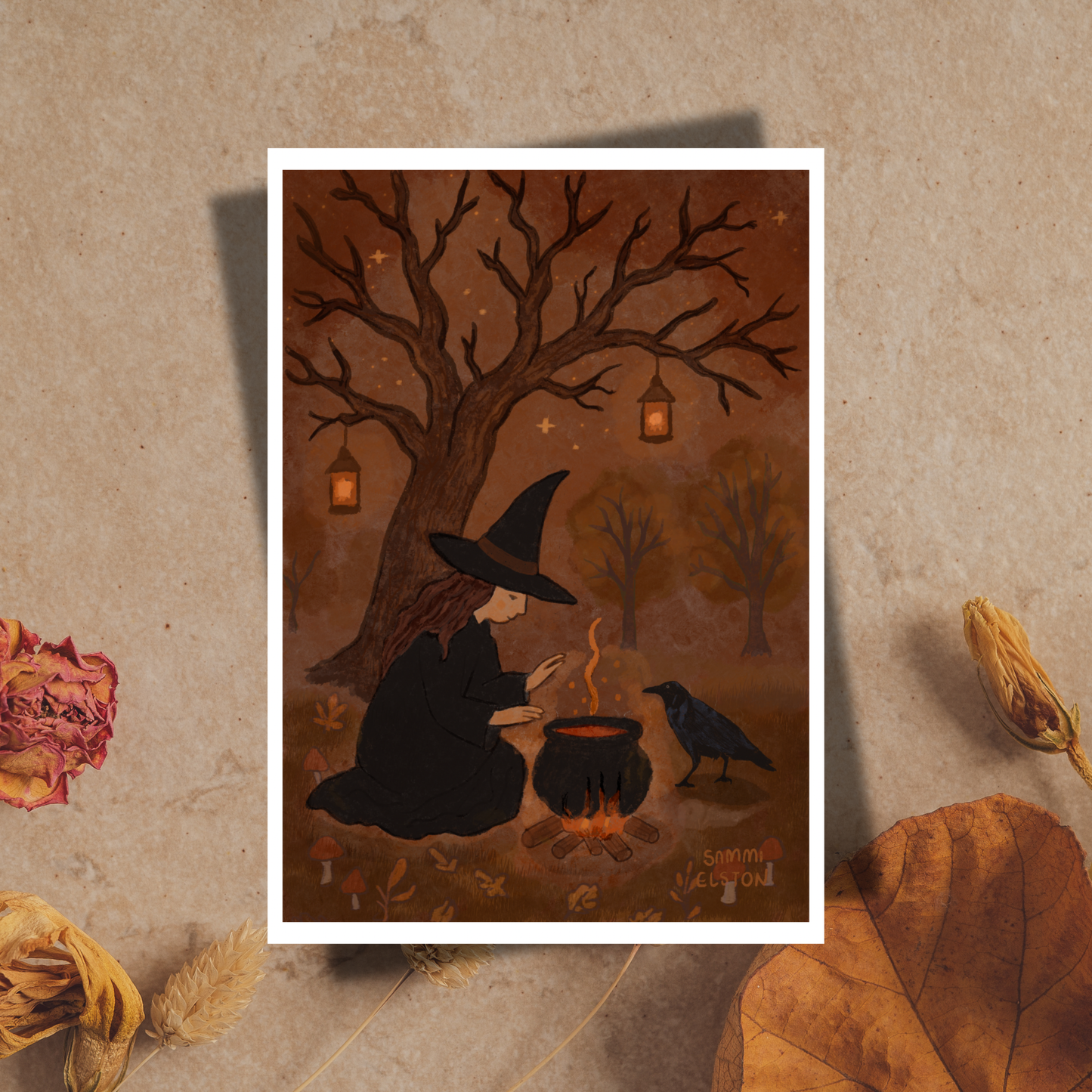 The Ritual Beneath the Old Oak Art Print